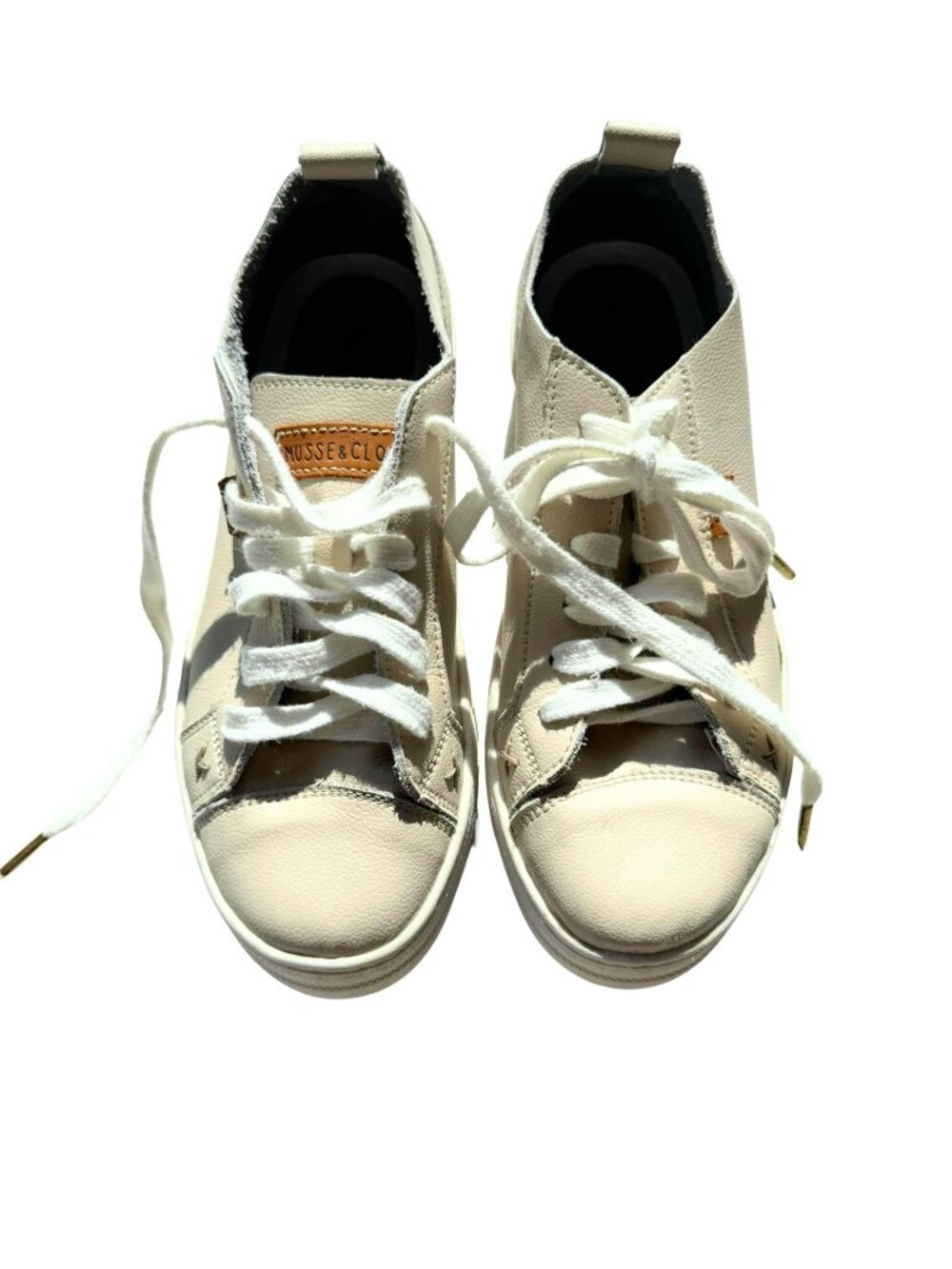 Musse & Cloud Masy Ivory Leather Cutout Sneakers Women’s 9 EU 40